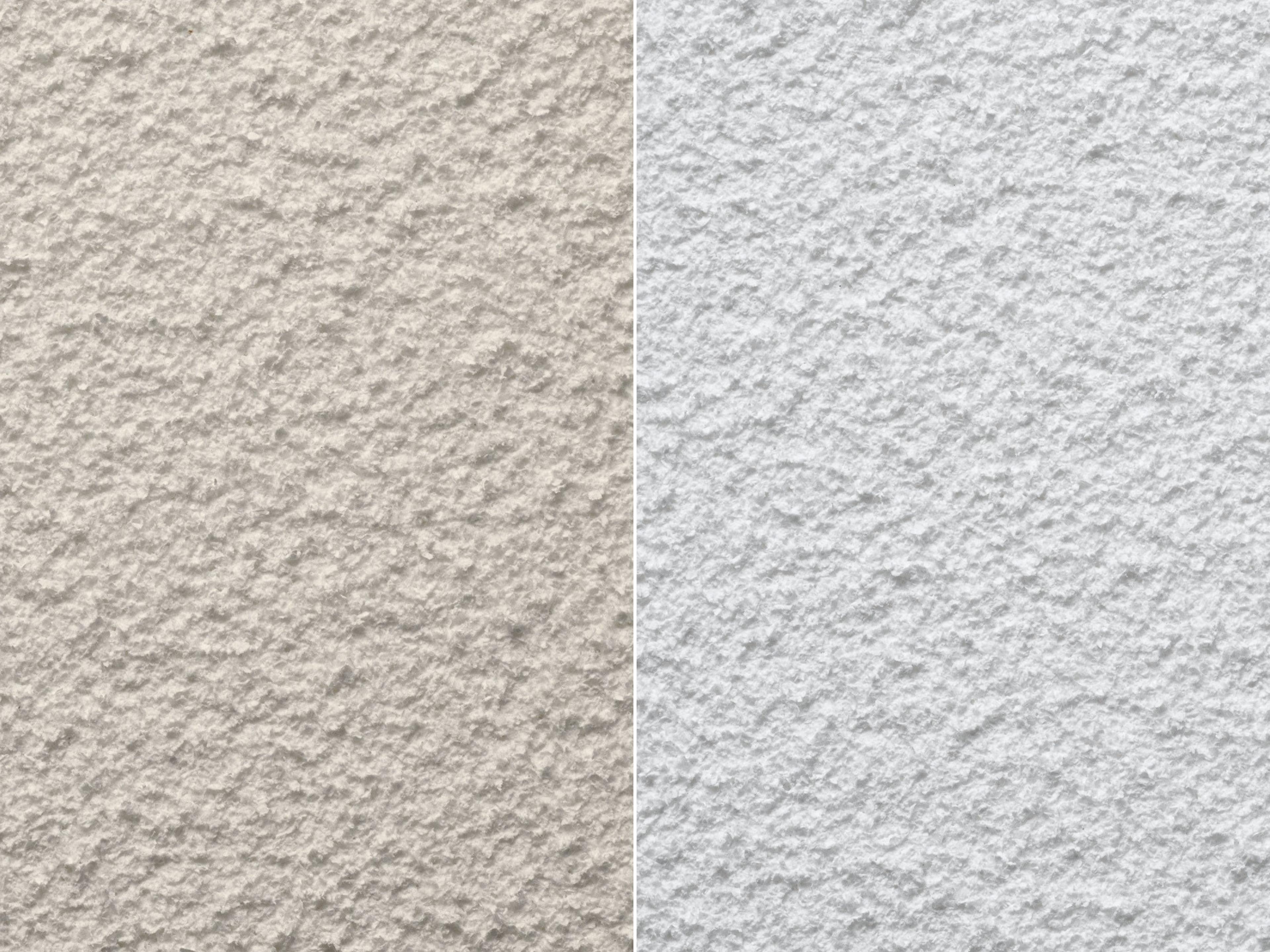Acospray akoestisch spuitwerk kleurstalen warm beige en chalk grey structuurafwerking