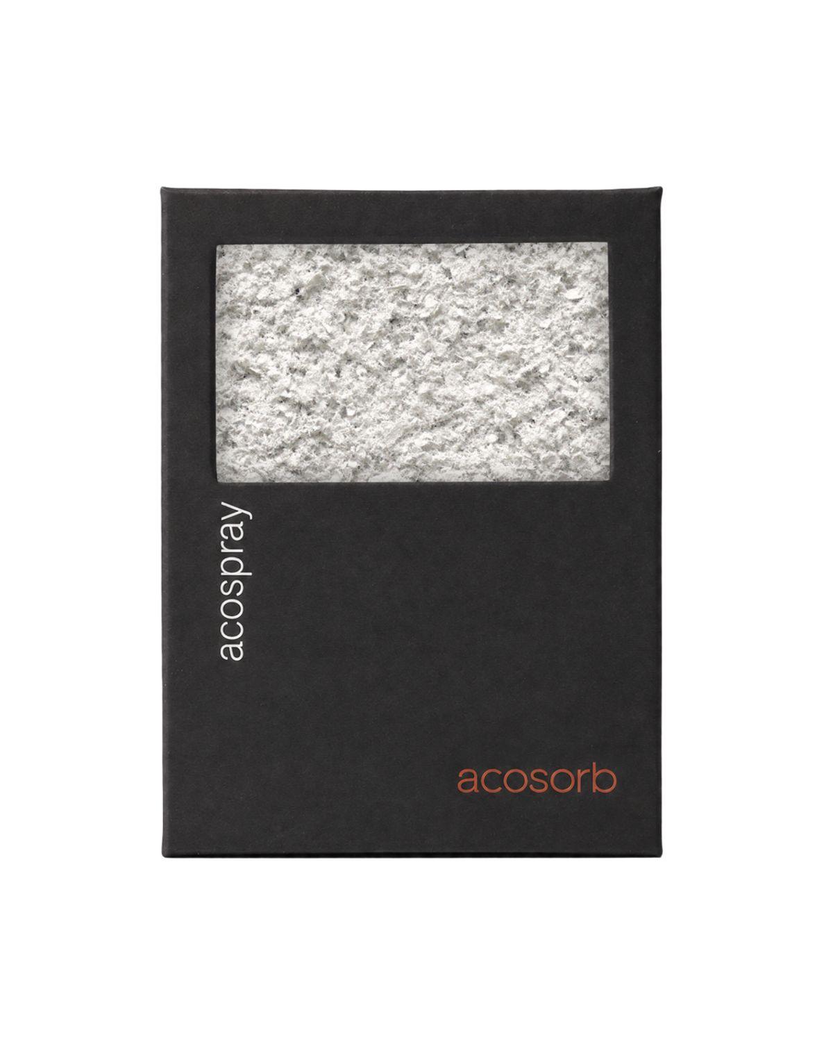 Acospray Chalk Grey structuur akoestisch spuitwerk close-up